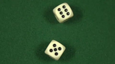 Eleven (5,6) rolled with two dice - slow motion Stock Footage 44106991
