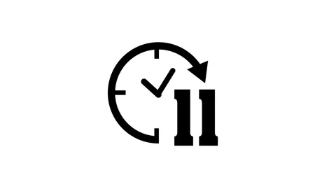 Eleven hours duration animation clock time schedule countdown motion Stock Footage 330540333
