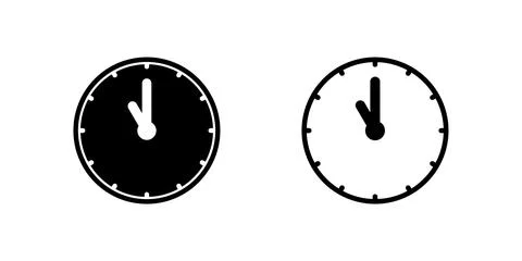An eleven oclock analog clock icon, ideal for time management, deadlines, e.. Illustrazione stock