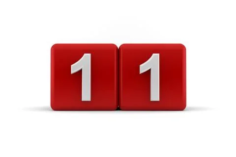 Eleventh birthday cubes Stock Illustration