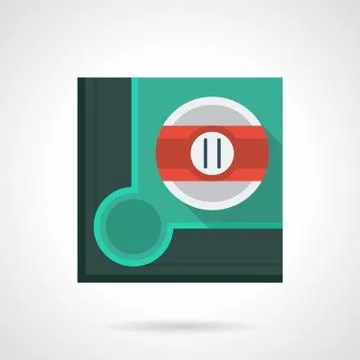 Eleventh pool ball flat square vector icon 스톡 일러스트