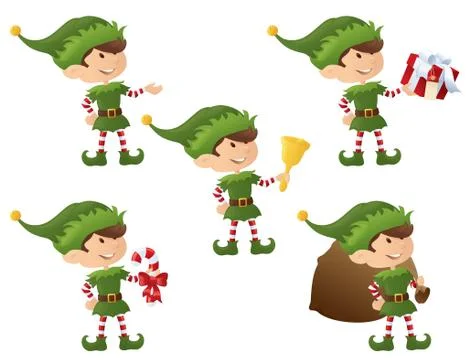 Elf in action Stock Illustration