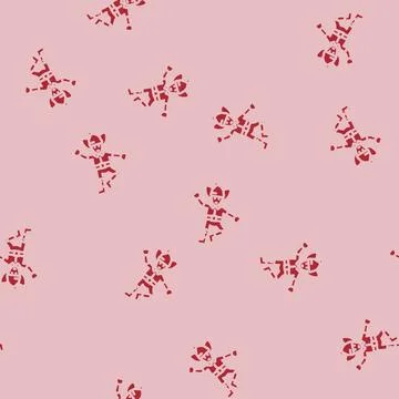 Elf christmas cute glyph vector seamless pattern Stock Illustration