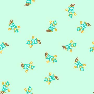 Elf christmas cute vector seamless pattern Stock Illustration