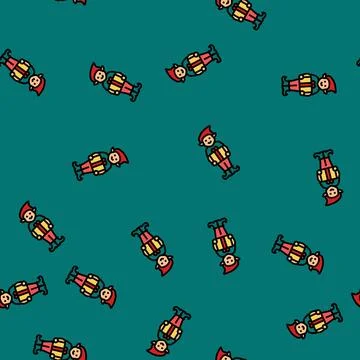 Elf christmas xmas vector seamless pattern 库存插图