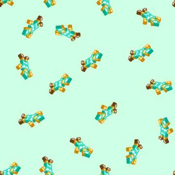 Elf cute xmas isometric icon seamless pattern Stock Illustration