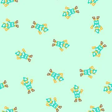 Elf cute xmas vector seamless pattern Stock Illustration