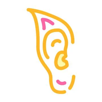 Elf ears color icon vector illustration sign Stock Illustration