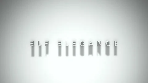 ELF ELEGANCE 3D title animation with shadows on a white background Stock Footage 296813737