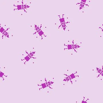 Elf funny glyph seamless pattern Stock Illustration