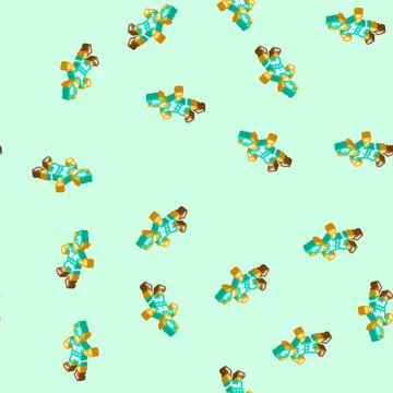 Elf funny isometric icon seamless pattern Stock Illustration