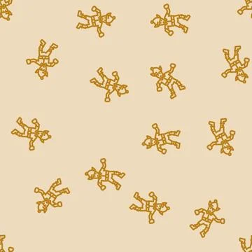 Elf funny line vector seamless pattern Stock Illustration