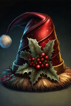 Elf hat christmas tree topper Illustrazione stock