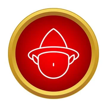 Elf head icon in a red circle Stock Illustration