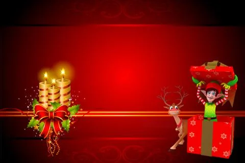 Elf inside the gift box Stock Illustration