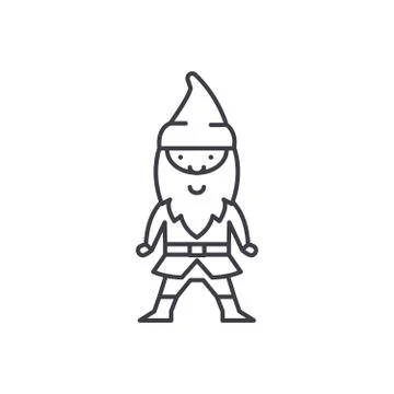 Elf line icon concept. Elf vector linear illustration, symbol, sign Stock Illustration
