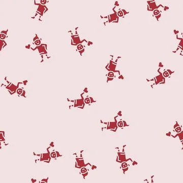 Elf little glyph seamless pattern Stock Illustration