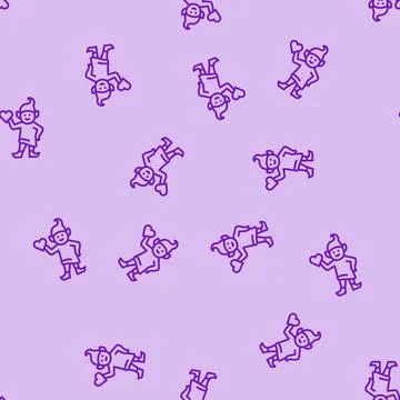 Elf little line seamless pattern Stock Illustration