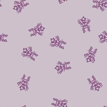Elf little line vector seamless pattern Stock Illustration