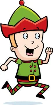 Elf Running Stock Illustration
