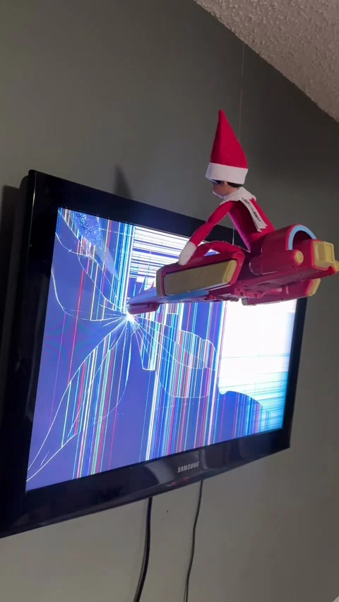Elf on the Shelf Crash Lands Into TV, Texas, USA - 17 Dec 2025 스톡 동영상 324760314