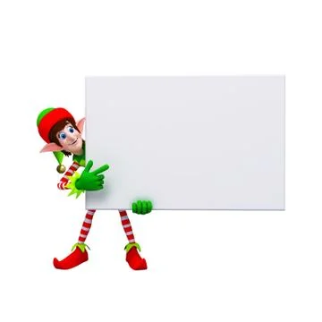 Elf with sign Stock Illustration