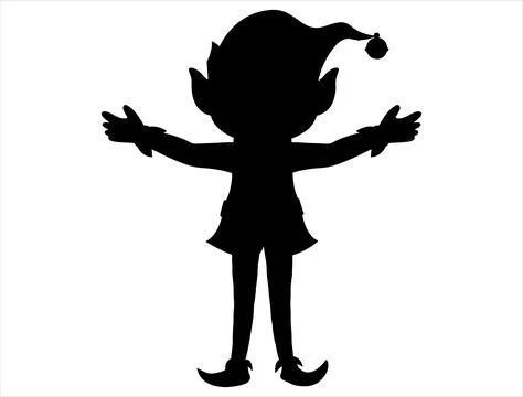 Elf silhouette vector art Stock Illustration
