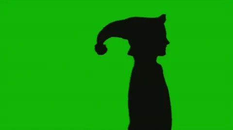 Elf Silhouette - walking past window Video stock 12576956