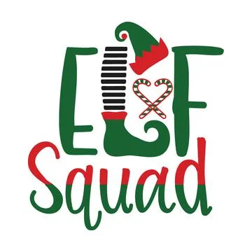 Elf squad, Christmas Tee Print, Merry Christmas, christmas design Stock Illustration