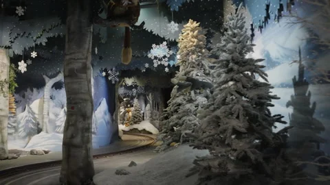 Elf train ride inside Santa Claus Village in Rovaniemi Stock Footage 340483175