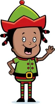 Elf waving Stock Illustration