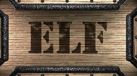 Elf on wooden stamp Видео 8765258