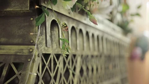 Elfileva Tower in flowers. A copy of the elf tower in flowers. Background video  Stock Footage 242806959