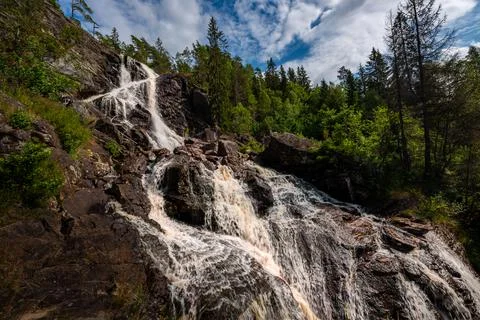 Elgafossen - Algafallet Waterfall Stock Photos
