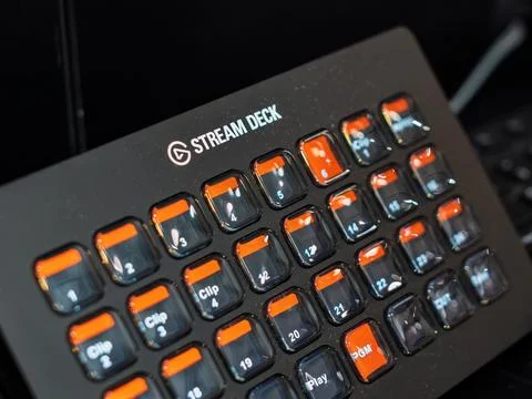 Elgato Stream Deck with Interactive Keypad Interface Stock Photos