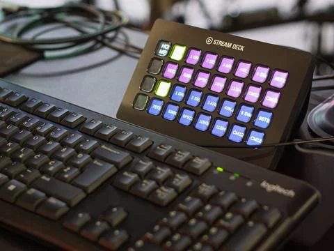 Elgato Stream Deck for Streamlining Live Streaming Stock Photos