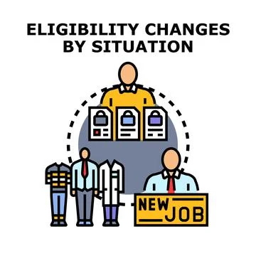 Eligibility changes by situation access concept illustration Stock Illustration