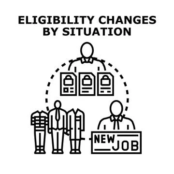 Eligibility changes by situation access concept illustration Stock Illustration