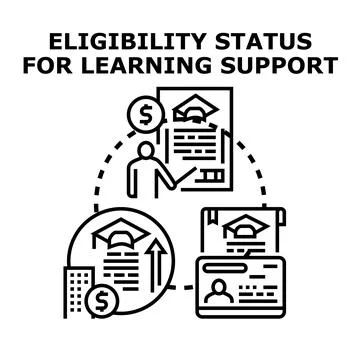 Eligibility status for learning support program grant Stock Illustration