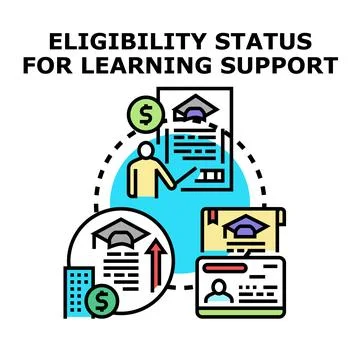 Eligibility status for learning support program grant Stock Illustration