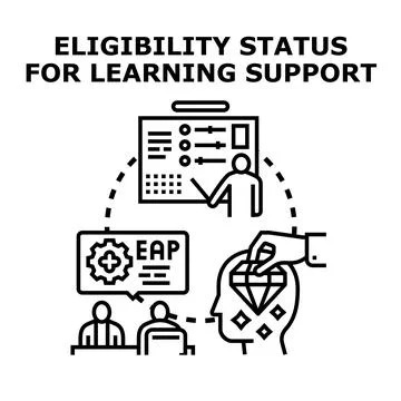 Eligibility status for learning support program Stock Illustration