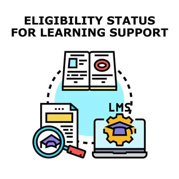 Eligibility status for learning support system concept Stock Illustration