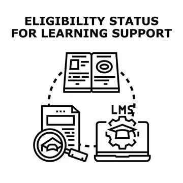 Eligibility status for learning support system concept Stock Illustration