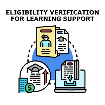 Eligibility verification for learning support program Stock Illustration