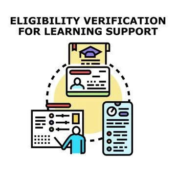 Eligibility verification for learning support program process Stock Illustration