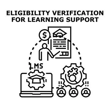 Eligibility verification process for learning support programs 库存插图