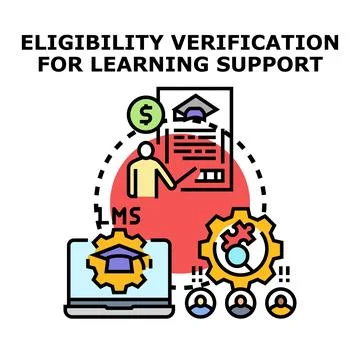 Eligibility verification process for learning support programs 스톡 일러스트