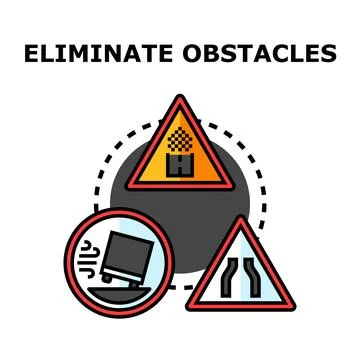 Eliminate obstacles concept for problem solving and road safety Stock Illustration
