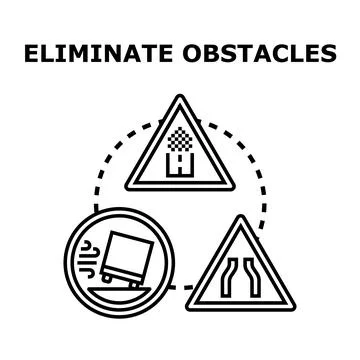 Eliminate obstacles concept for problem solving and road safety イラスト素材
