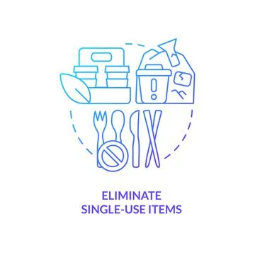 Eliminate single-use items blue gradient concept icon Stock Illustration